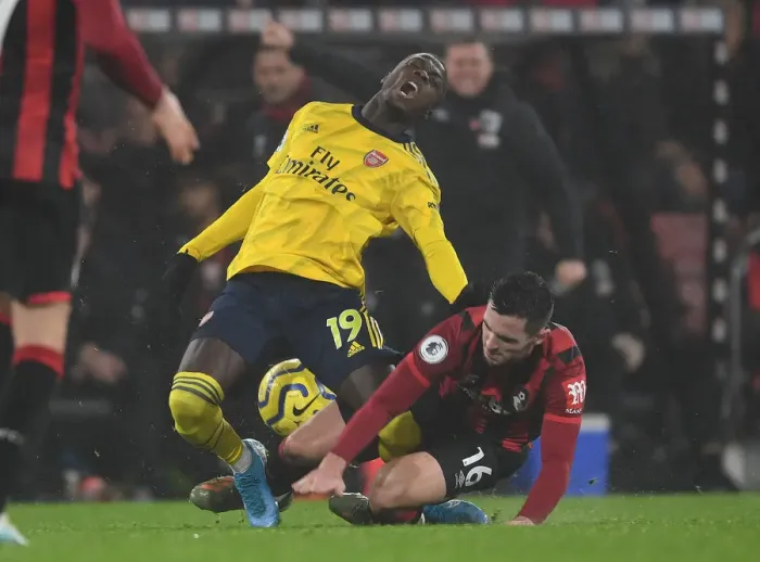 Framed Print : Pepe Fouls Cook: AFC Bournemouth vs. Arsenal FC, Premier League (December 2019)