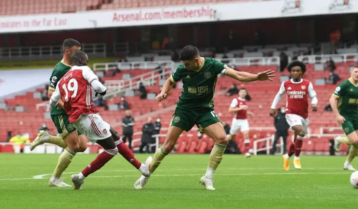 Framed Print : Pepe Scores His Second: Arsenal's Victory Against Sheffield United, 2020-21 Premier League