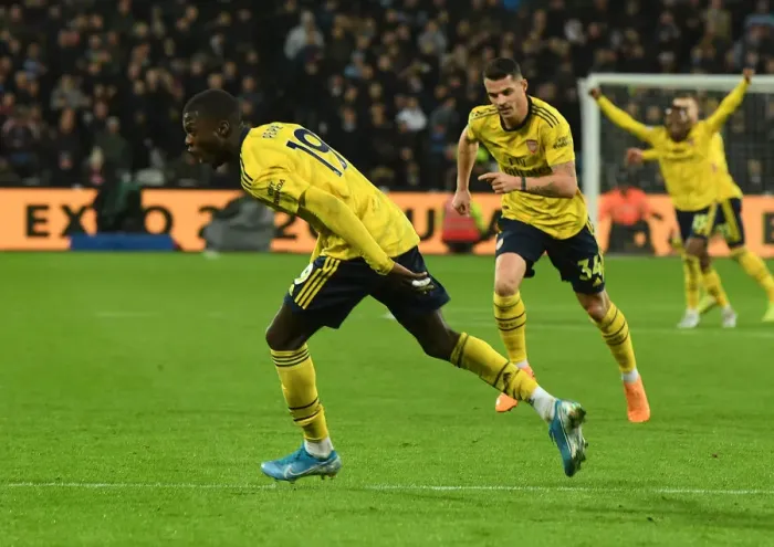 Framed Print : Pepe Strikes Again: Arsenal's Second Goal vs. West Ham United (2019-20 Premier League)