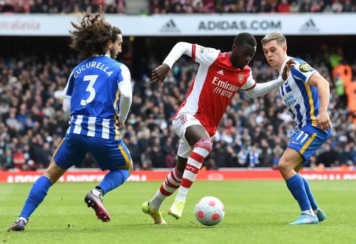 Framed Print : Pepe vs. Cucurella and Trossard: A Premier League Battle at the Emirates (April 2022) Framed Print : Pepe vs. Cucurella and Trossard: A Premier League Battle at the Emirates (April 2022)
