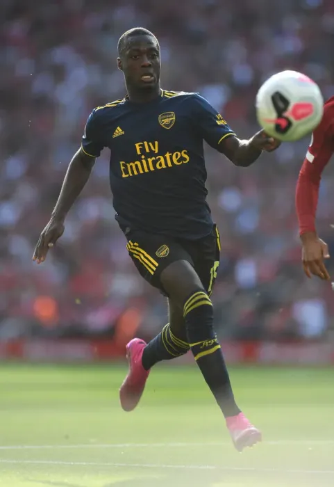 Framed Print : Pepe vs. Liverpool: Arsenal's Star Face-Off in Premier League Clash