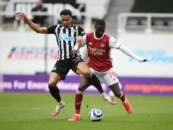 Framed Print : Pepe vs Murphy: The Empty Battle of St. James Park (2020-21 Premier League)