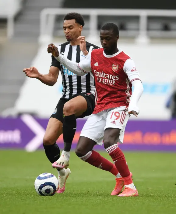 Framed Print : Pepe vs Murphy: Empty St. James Park Battle (Premier League 2021)
