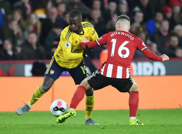 Framed Print : Pepe vs Norwood: A Premier League Showdown - Sheffield United vs Arsenal, 2019-20 Framed Print : Pepe vs Norwood: A Premier League Showdown - Sheffield United vs Arsenal, 2019-20