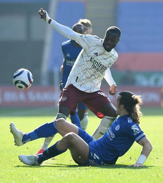 Pepe vs Soyuncu: Intense Clash in Leicester City vs Arsenal Premier League Match