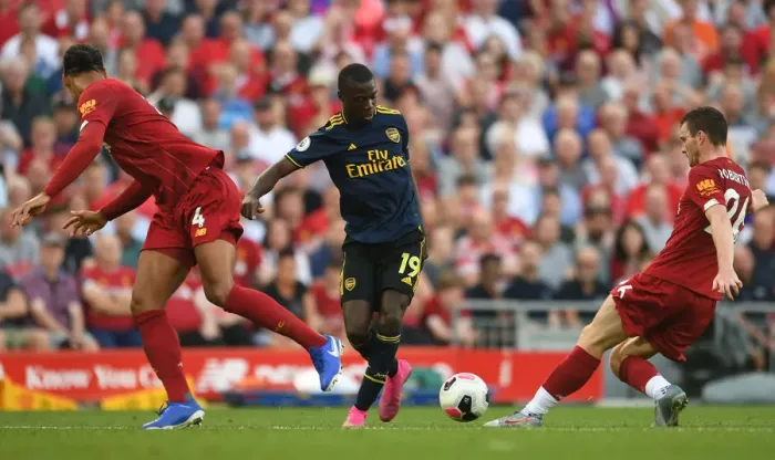 Framed Print : Pepe vs. Van Dijk: A Premier League Showdown - Liverpool vs. Arsenal, 2019-20 Framed Print : Pepe vs. Van Dijk: A Premier League Showdown - Liverpool vs. Arsenal, 2019-20