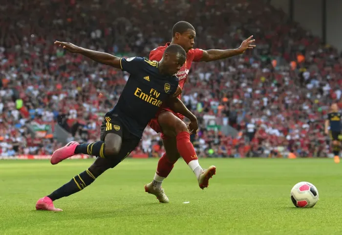 Framed Print : Pepe vs. Wijnaldum: Liverpool vs. Arsenal, Premier League Showdown (2019-20) Framed Print : Pepe vs. Wijnaldum: Liverpool vs. Arsenal, Premier League Showdown (2019-20)
