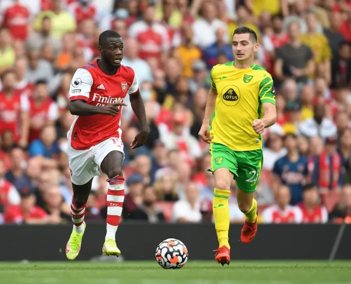 Framed Print : Pepe's Slick Moves: Outmaneuvering McLean in Arsenal's Triumph over Norwich