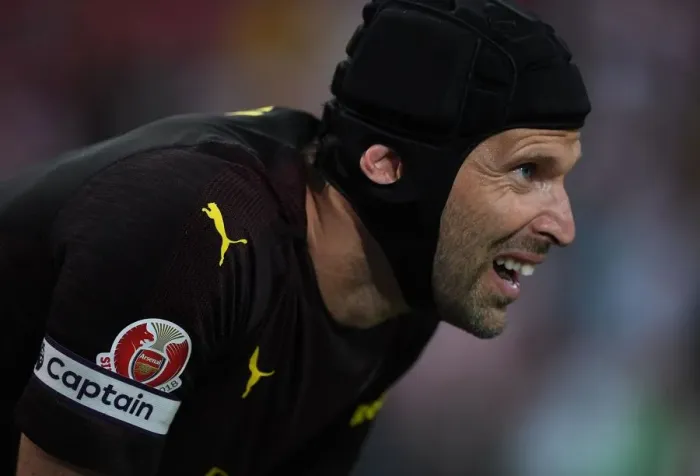 Framed Print : Petr Cech in Action: Arsenal vs Atletico Madrid, International Champions Cup 2018