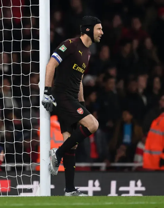 Framed Print : Petr Cech in Action: Arsenal vs Blackpool, Carabao Cup 2018-19
