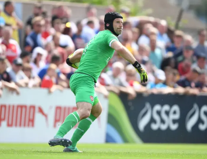 Framed Print : Petr Cech in Action: Arsenal's Pre-Season Battle at Borehamwood (2018) Framed Print : Petr Cech in Action: Arsenal's Pre-Season Battle at Borehamwood (2018)