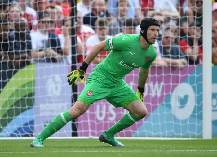 Framed Print : Petr Cech in Action: Arsenal's Pre-Season Clash at Borehamwood (2018) Framed Print : Petr Cech in Action: Arsenal's Pre-Season Clash at Borehamwood (2018)