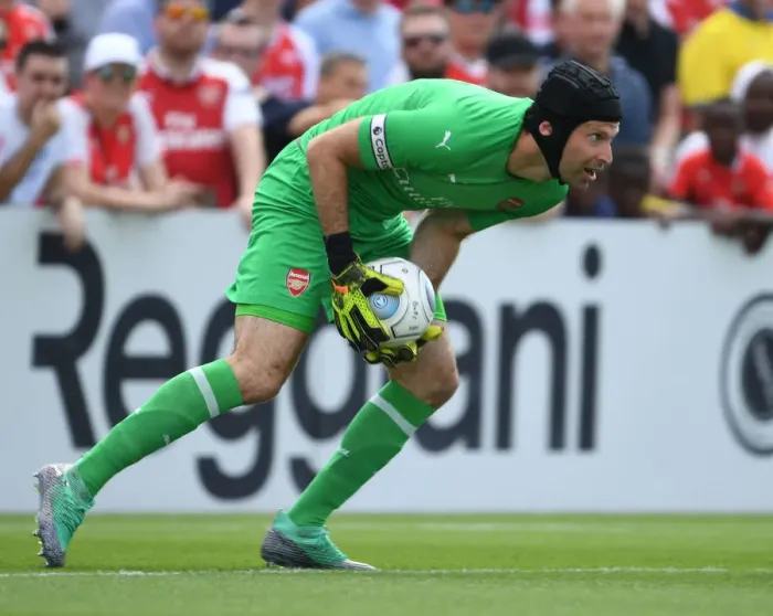 Framed Print : Petr Cech in Action: Arsenal's Pre-Season Clash at Borehamwood (2018) Framed Print : Petr Cech in Action: Arsenal's Pre-Season Clash at Borehamwood (2018)