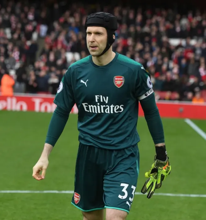 Framed Print : Petr Cech - Arsenal Football Club: Focused Before Arsenal v Watford, Premier League 2017-18