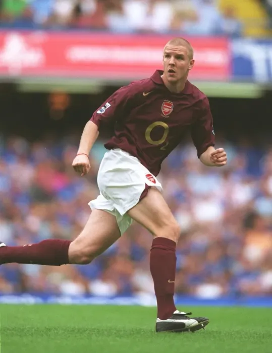 Framed Print : Philippe Senderos Celebrates Arsenal's 1-0 Win Over Chelsea at Stamford Bridge, 2005