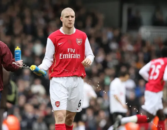 Framed Print : Philippe Senderos Dominant Performance: Arsenal Crushes Fulham 3-0 in Premier League, 2008