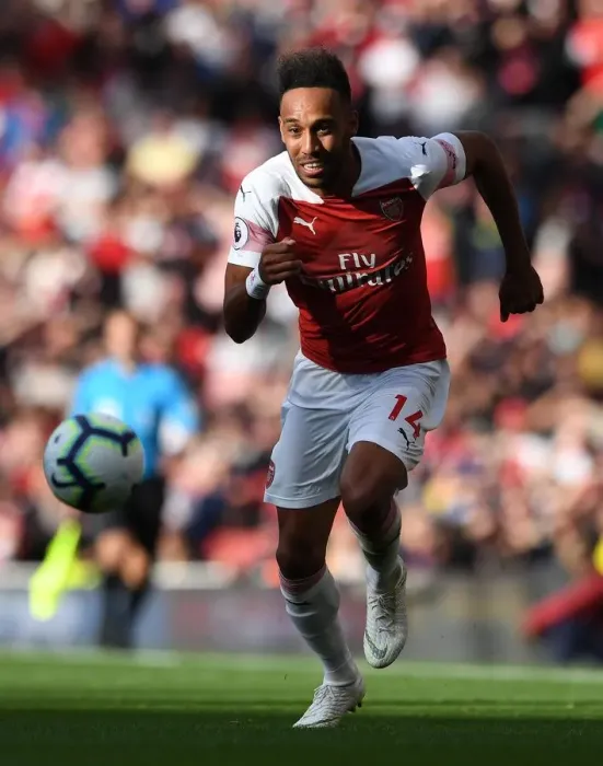 Framed Print : Pierre-Emerick Aubameyang (Arsenal). Arsenal 2: 0 Everton. Premier League. Emirates Stadium