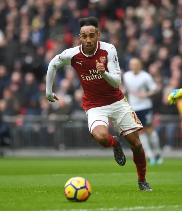 Framed Print : Pierre-Emerick Aubameyang: Arsenal Star Shines at Wembley Against Tottenham Hotspur (2017-18)