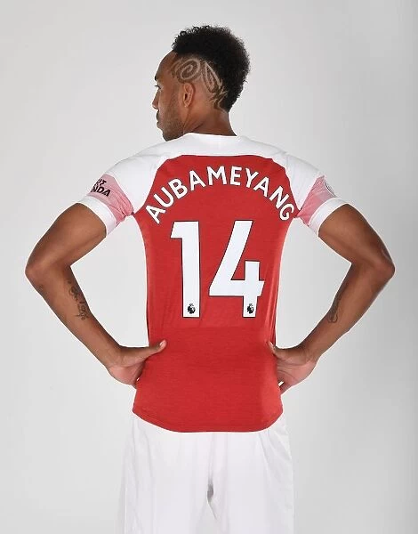 Pierre-Emerick Aubameyang at Arsenal's 2018 / 19 First Team Photo Call