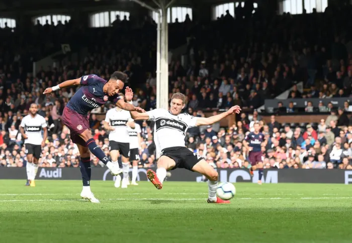 Framed Print : Pierre-Emerick Aubameyang Scores His Fifth Goal: Arsenal's Win at Fulham, Premier League 2018-19 Framed Print : Pierre-Emerick Aubameyang Scores His Fifth Goal: Arsenal's Win at Fulham, Premier League 2018-19