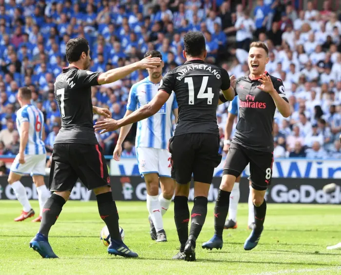 Framed Print : Pierre-Emerick Aubameyang's Goal Celebration: Huddersfield Town vs. Arsenal, Premier League 2017-18 Framed Print : Pierre-Emerick Aubameyang's Goal Celebration: Huddersfield Town vs. Arsenal, Premier League 2017-18
