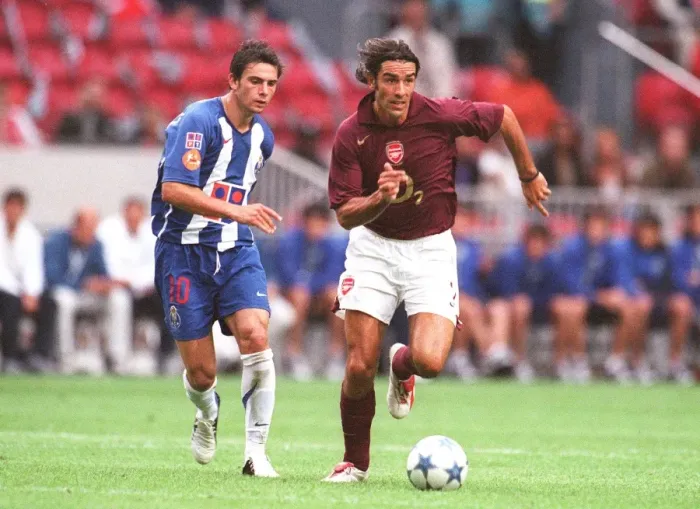 Framed Print : Pires and Postiga in Action: Arsenal's Victory over Porto at the Amsterdam Tournament, 2005 Framed Print : Pires and Postiga in Action: Arsenal's Victory over Porto at the Amsterdam Tournament, 2005