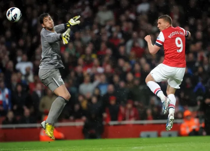 Framed Print : Podolski's Brace: Arsenal's Dominant 4-1 Victory over Wigan Athletic in the Premier League 2012-13 Framed Print : Podolski's Brace: Arsenal's Dominant 4-1 Victory over Wigan Athletic in the Premier League 2012-13