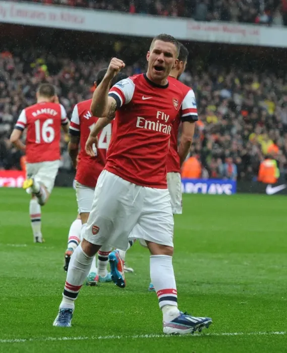 Framed Print : Podolski's Triumph: Arsenal's Victory over Norwich City (2012-13) - The German Forward Scores the Decisive Goal Framed Print : Podolski's Triumph: Arsenal's Victory over Norwich City (2012-13) - The German Forward Scores the Decisive Goal