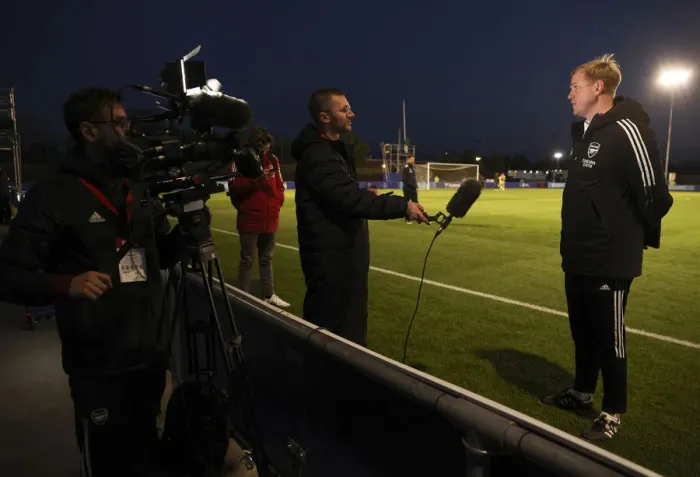 Framed Print : Post-Match Interview: Arsenal Women's Coach Jonas Eidevall Reflects on FA WSL Clash with Everton