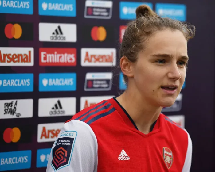 Framed Print : Post-Match Interview: Vivianne Miedema, Arsenal Women's Star, Reflects on Victory Against Aston Villa Women