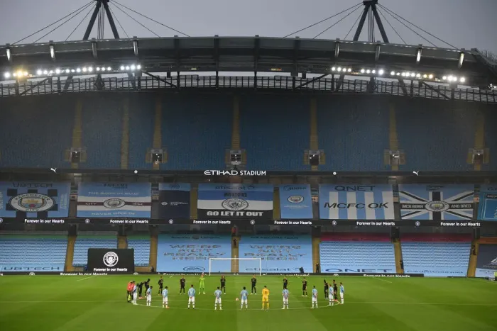 Framed Print : Pre-Match Silence: Manchester City vs. Arsenal - Tribute to June 2020
