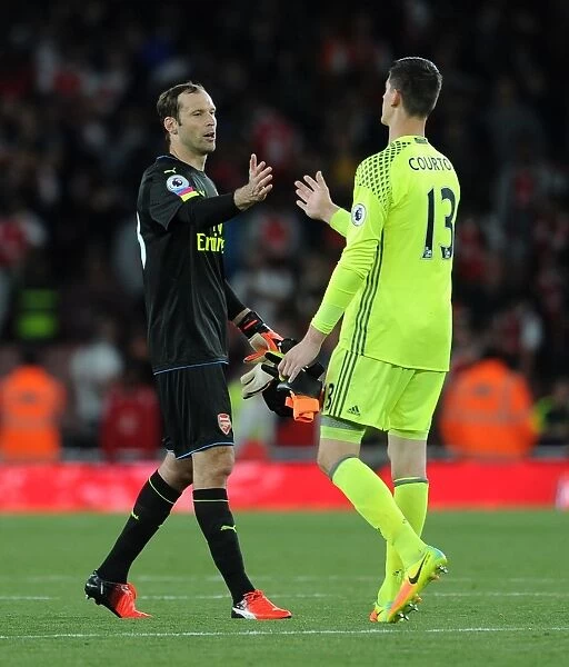 Premier League Rivals: Cech and Courtois Share a Respectful Handshake After Arsenal vs. Chelsea