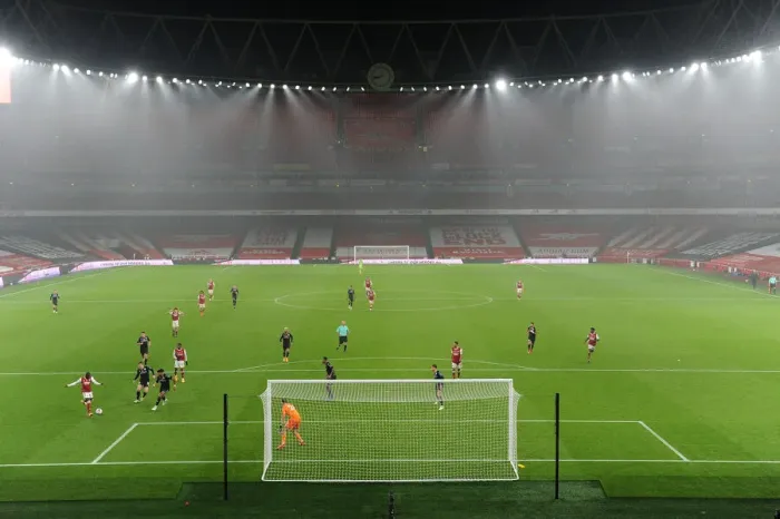 Framed Print : Premier League Showdown: Arsenal vs Aston Villa at Emirates Stadium, London, 2020
