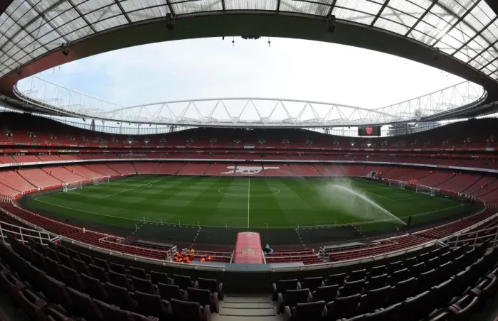 Framed Print : Preparing for Battle: Arsenal's Emirates Stadium Awaits FA Cup Quarter-Final Clash with Everton