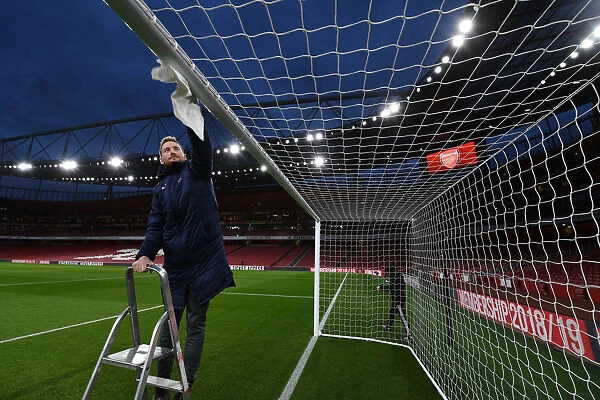Preparing the Emirates Turf: Arsenal FC Readies for Kick-off against Cardiff City (Premier League 2018-19)