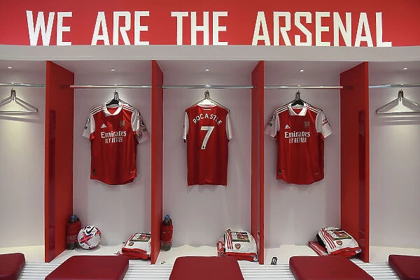 Preparing a Tribute: Arsenal's David Rocastle Shirts for the Leeds United Match, Emirates Stadium, 2023