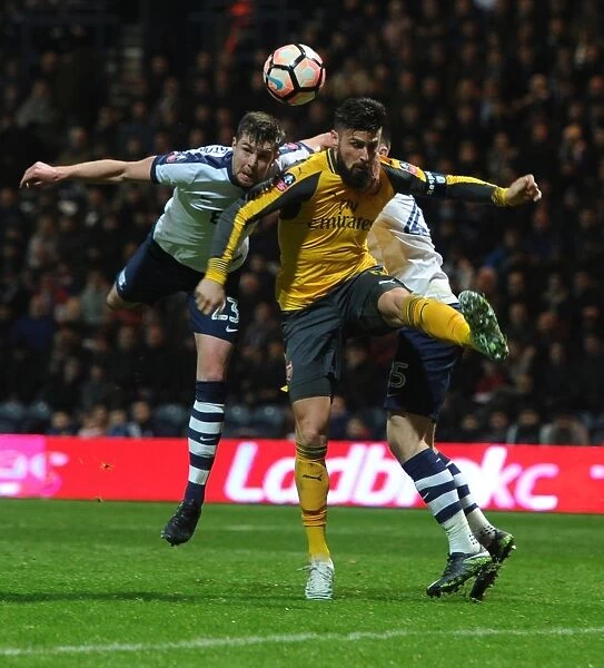 Preston North End vs Arsenal: FA Cup Clash - Olivier Giroud Faces Off Against Huntington and Hugill
