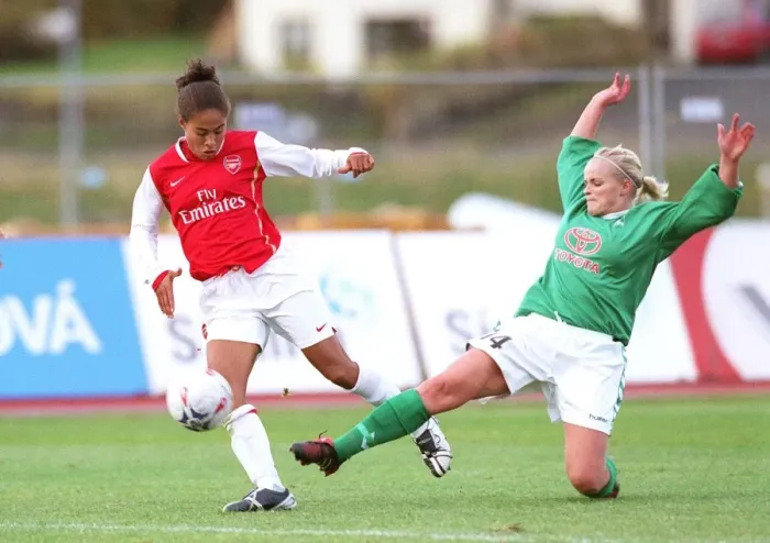 Framed Print : Rachel Yankey (Arsenal) Elin Steinarsdottir (Bredablik)
