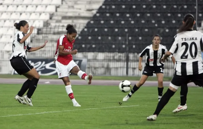 Framed Print : Rachel Yankey her and Arsenals 1st goal Framed Print : Rachel Yankey her and Arsenals 1st goal
