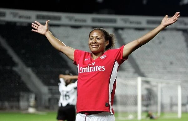 Rachel Yankey celebrates scoring Arsenals 7th goal her 2nd