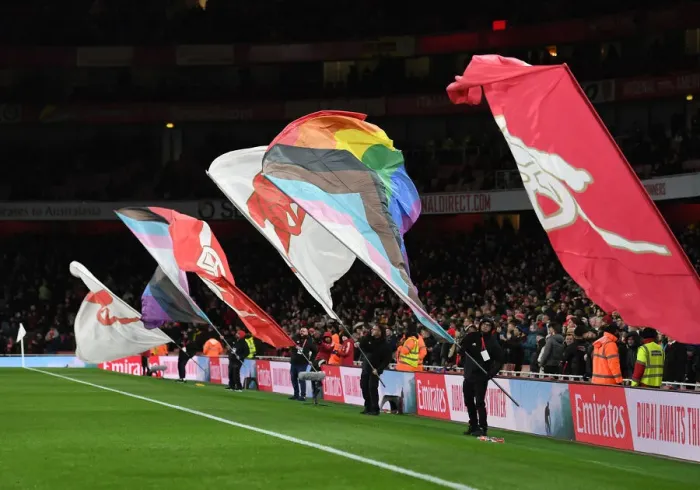 Framed Print : Rainbow Flag Flies High: Arsenal vs. Wolverhampton Wanderers at Emirates Stadium Framed Print : Rainbow Flag Flies High: Arsenal vs. Wolverhampton Wanderers at Emirates Stadium