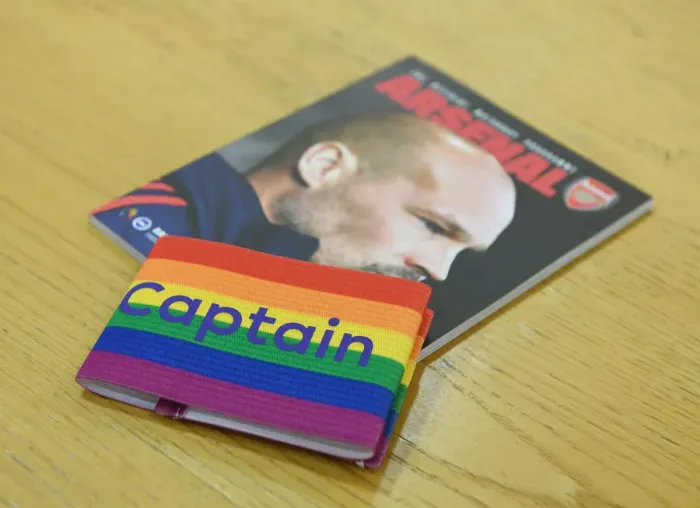 Framed Print : Rainbow Tribute: Arsenal Captains Lead with Unity against Brighton (December 2019)
