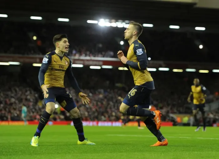 Framed Print : Ramsey and Bellerin: Arsenal's Unforgettable Goal Celebration vs. Liverpool (2015-16) Framed Print : Ramsey and Bellerin: Arsenal's Unforgettable Goal Celebration vs. Liverpool (2015-16)