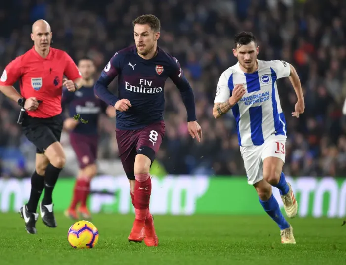 Framed Print : Ramsey Breaks Past Grob: Brighton vs. Arsenal, Premier League Clash (December 2018) Framed Print : Ramsey Breaks Past Grob: Brighton vs. Arsenal, Premier League Clash (December 2018)