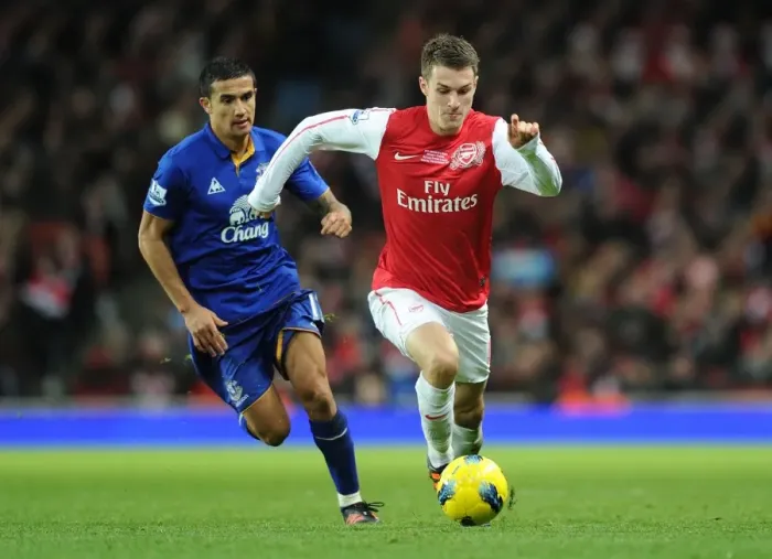 Framed Print : Ramsey Outmaneuvers Cahill: Intense Moment from Arsenal vs. Everton (2011-12) Framed Print : Ramsey Outmaneuvers Cahill: Intense Moment from Arsenal vs. Everton (2011-12)