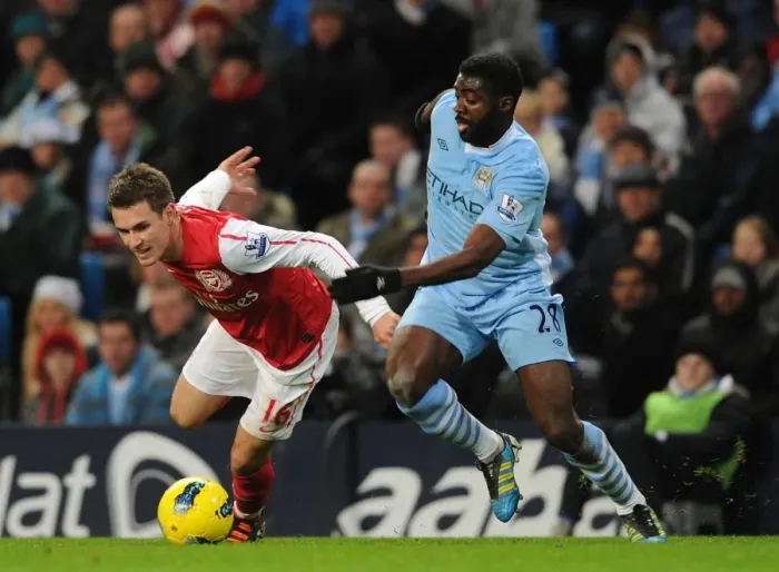 Framed Print : Ramsey Outmaneuvers Toure: A Premier League Battle at Etihad Stadium (2011-12) Framed Print : Ramsey Outmaneuvers Toure: A Premier League Battle at Etihad Stadium (2011-12)