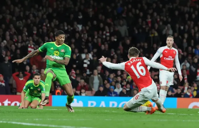 Framed Print : Ramsey Scores the Third: Arsenal's Victory over Sunderland in the Premier League 2015-16
