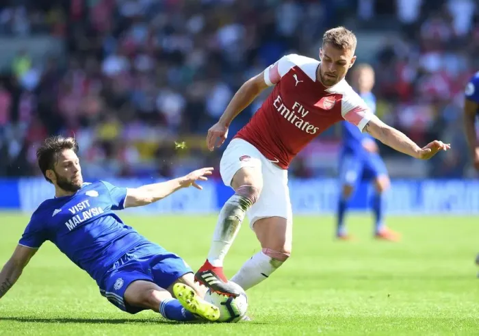 Framed Print : Ramsey vs. Arter: A Premier League Showdown at Cardiff