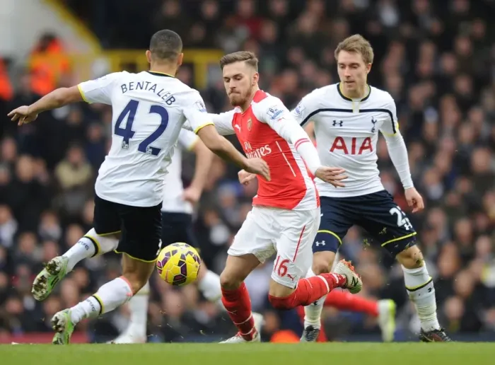 Framed Print : Ramsey vs. Bentaleb: Battle in North London - Tottenham vs. Arsenal, Premier League 2014-15