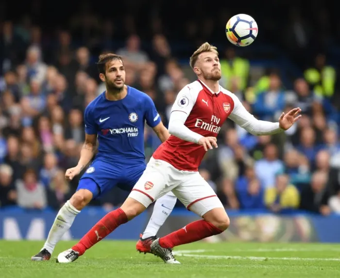 Framed Print : Ramsey vs. Fabregas: Battle of the Midfielders - Chelsea vs. Arsenal, Premier League 2017-18